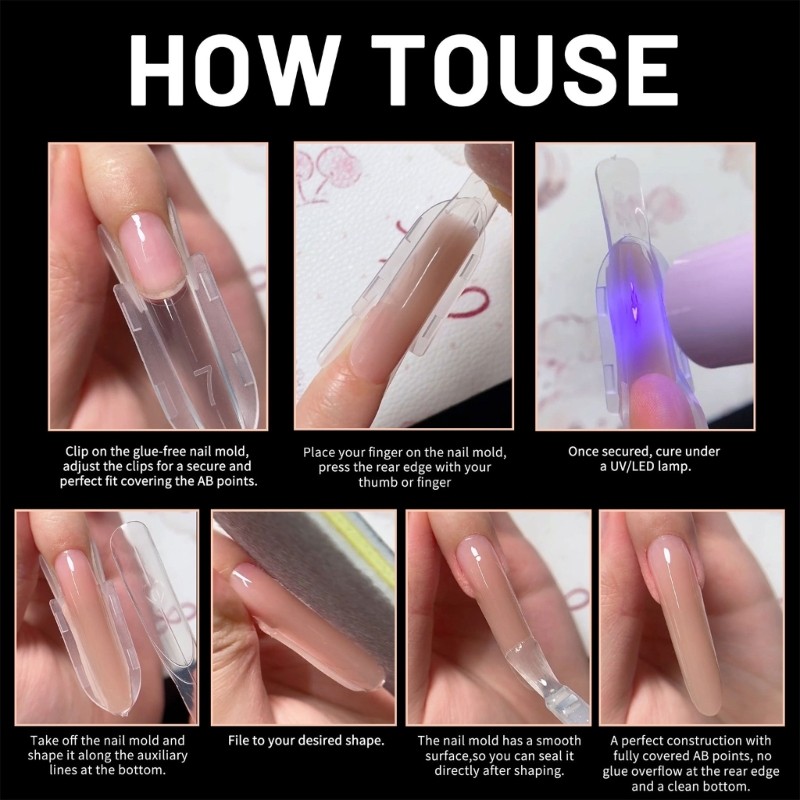 Strong ABS Rockets Sandwiches Shape Nail Extension Forms 120Pcs Smooth Surfaces