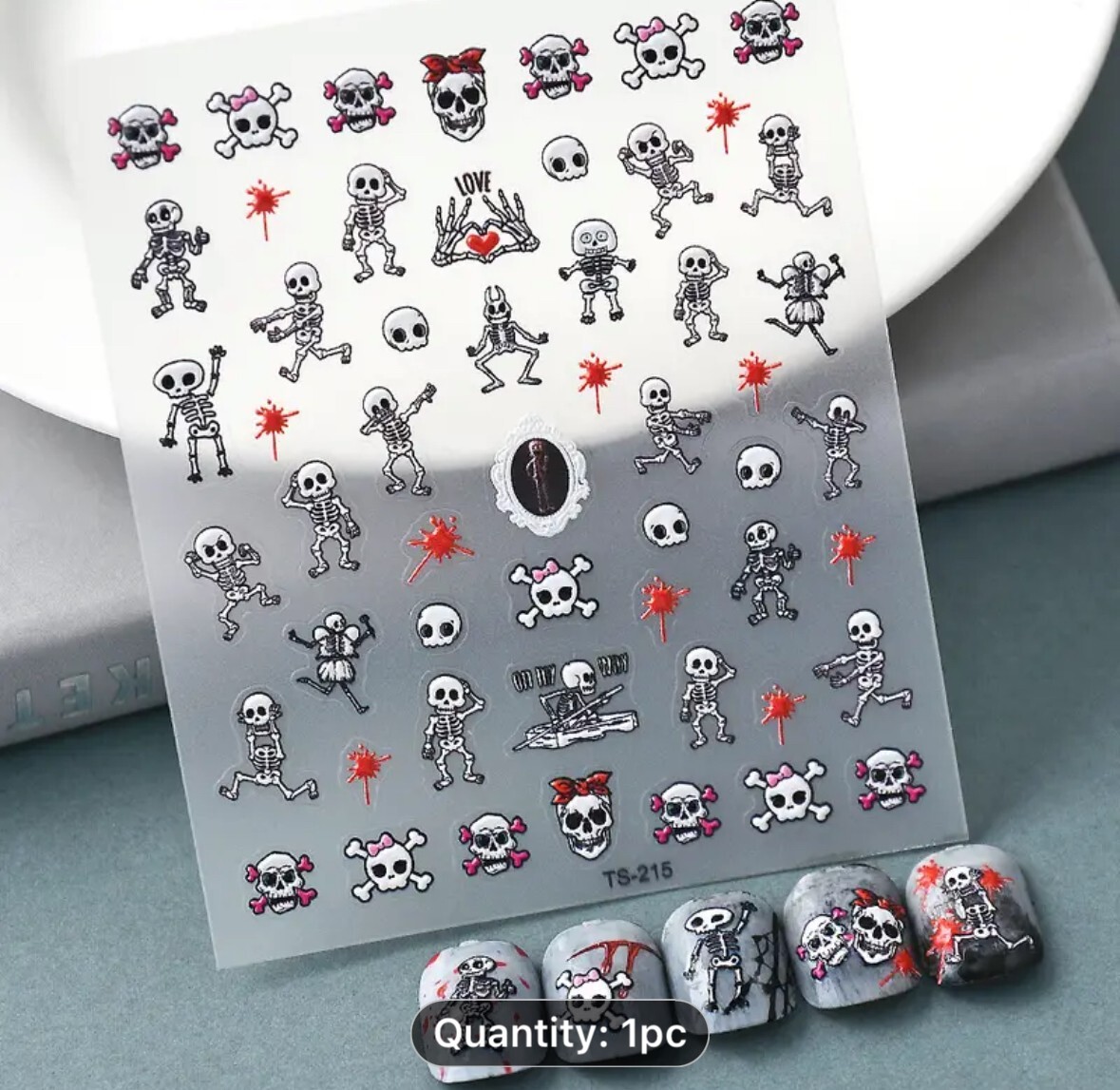 Nail Art Stickers Ts-215 HALLOWEEN SKELETONS