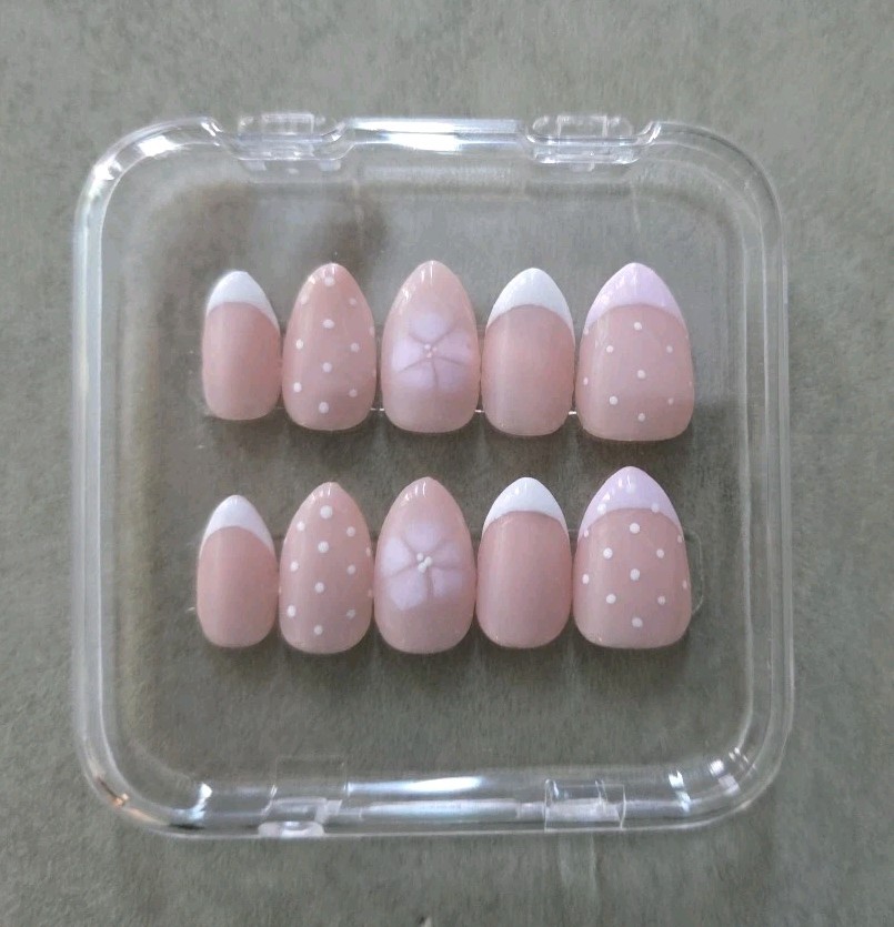 Custom Nail Art Gel Handmade Press On Nails Sz M (1-5-4-6-9 mm)