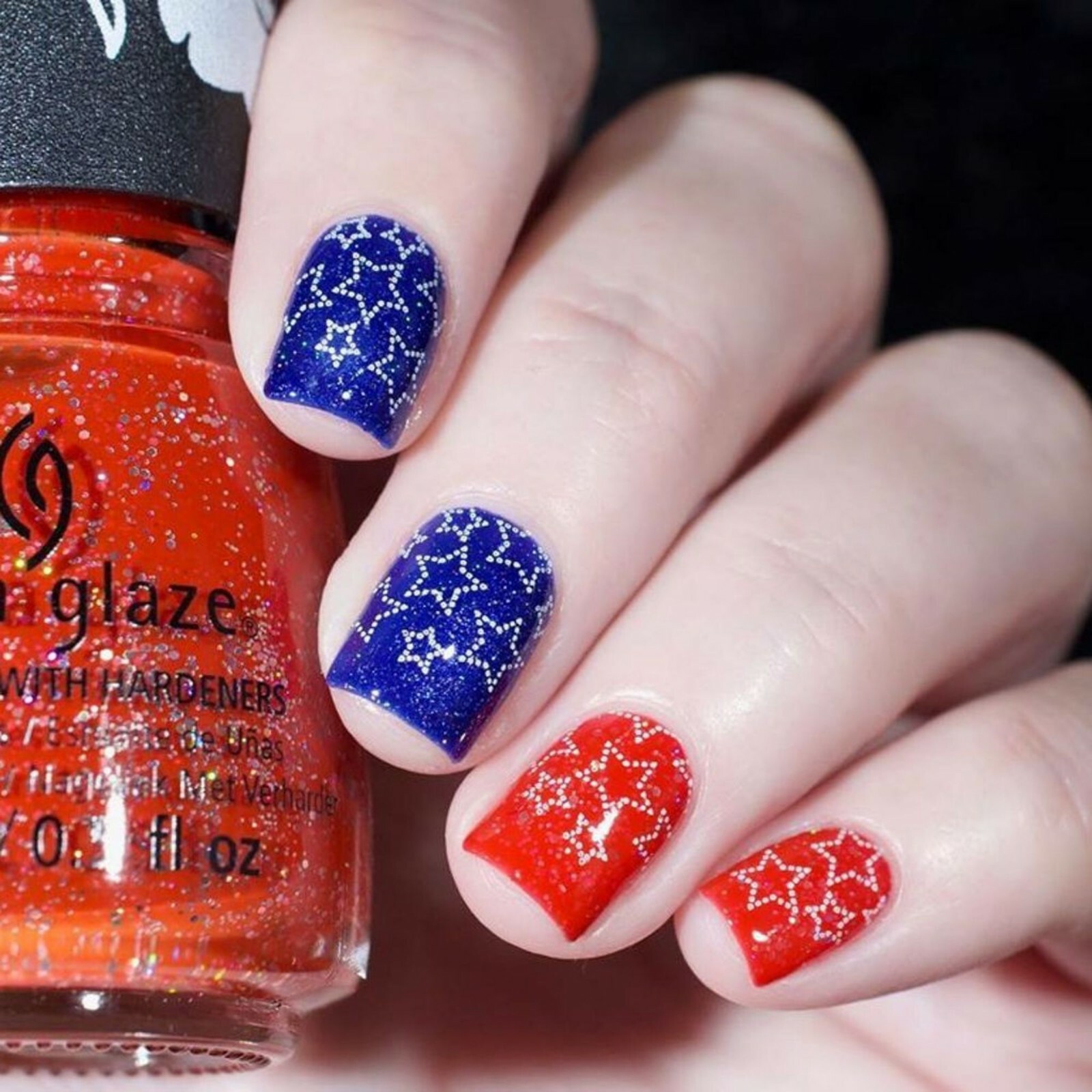 B043 Stars and Stripes Stamping Plate For Stamped Nail Art Design