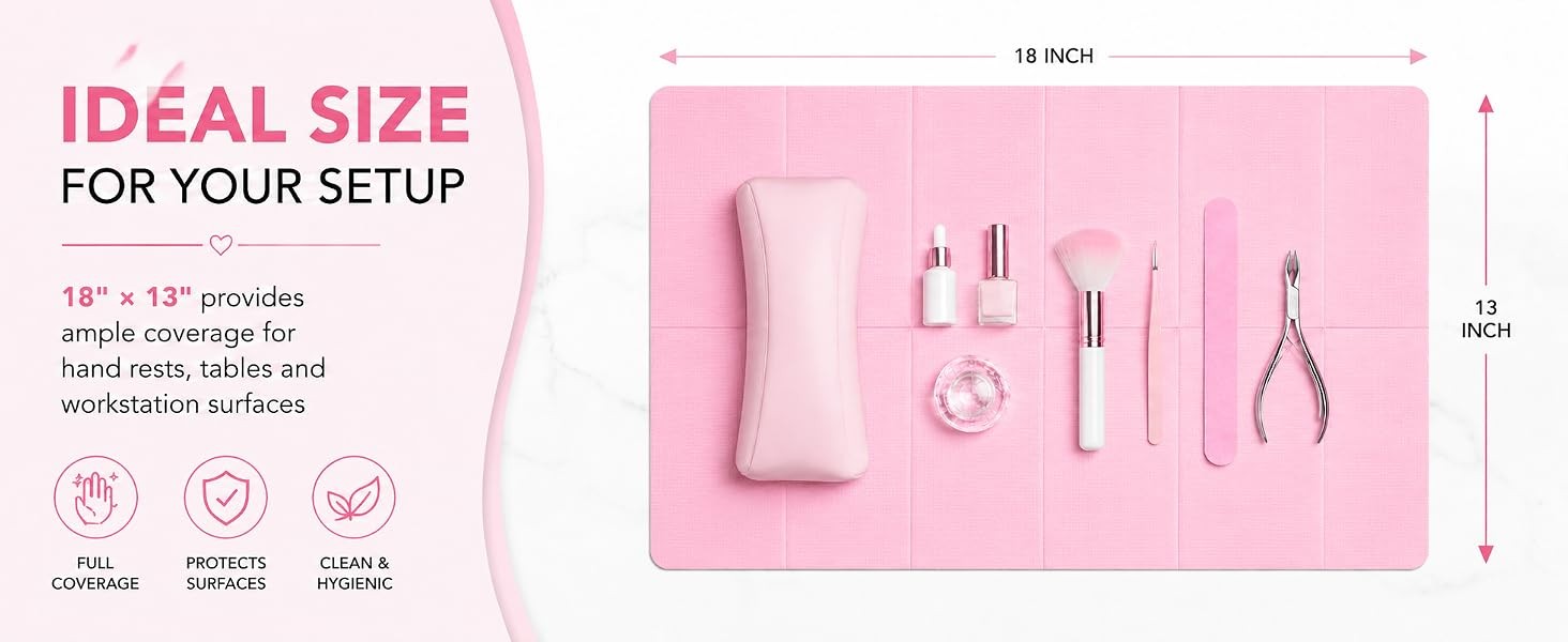 Disposable Nail Mats: 20 Pcs Foldable Nail Paper Towels for Table Acrylic