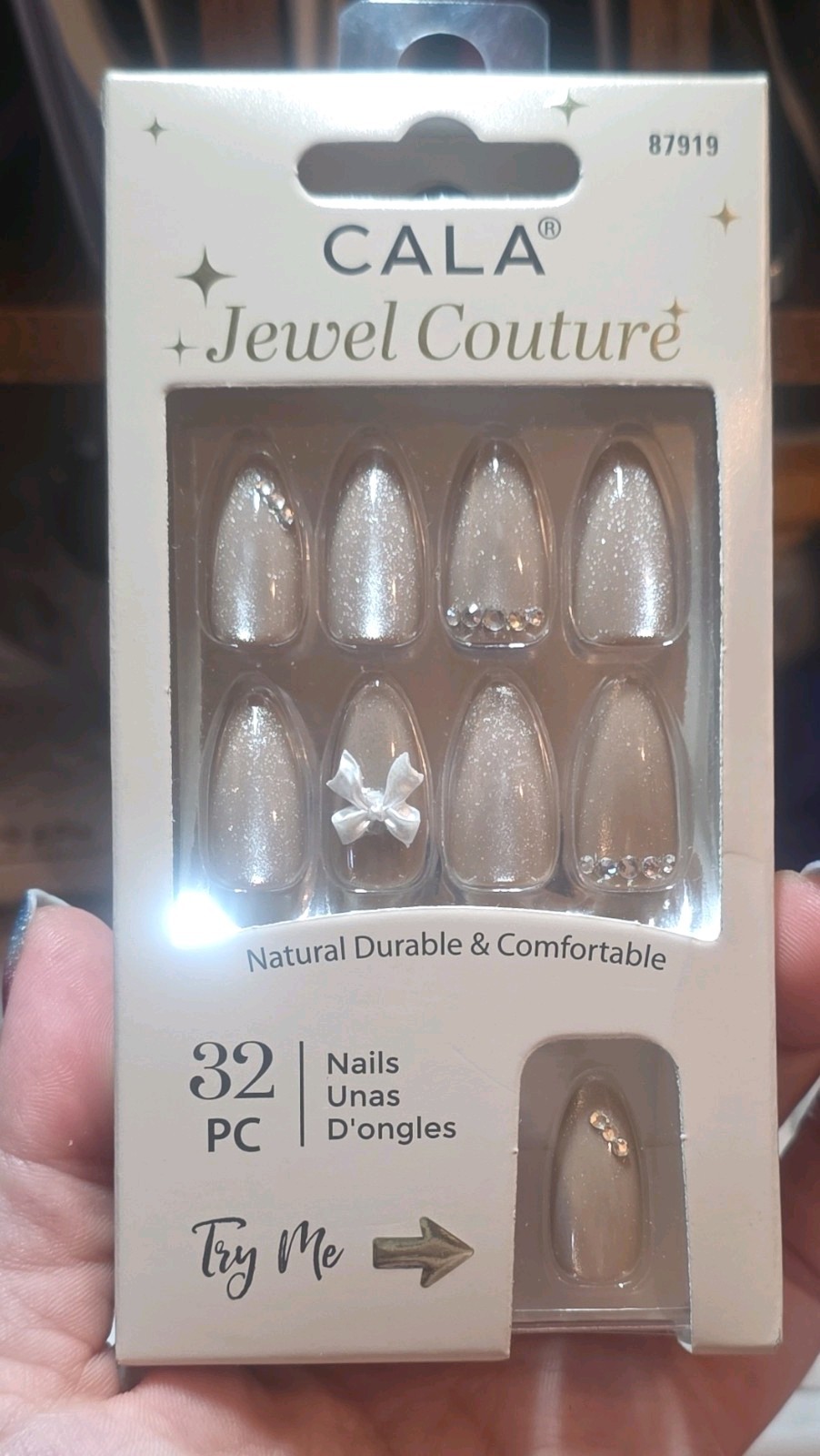 CALA Jewel Couture Artificial Nails 64pc Glitter Black/Silver 2-Pack lot 2