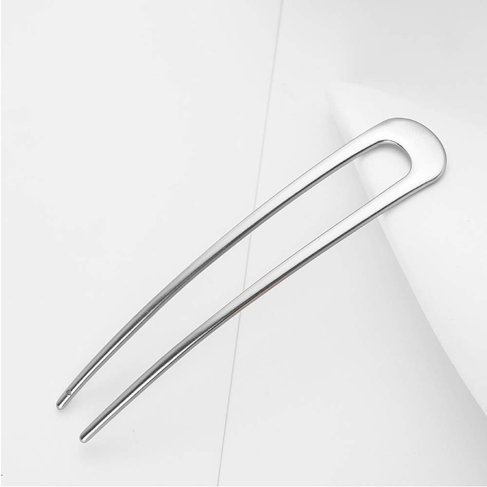 [2 Pack] Benefree U-Shape Hairpins, Bride Hair 1 Count (Pack of 1), 2P Silver