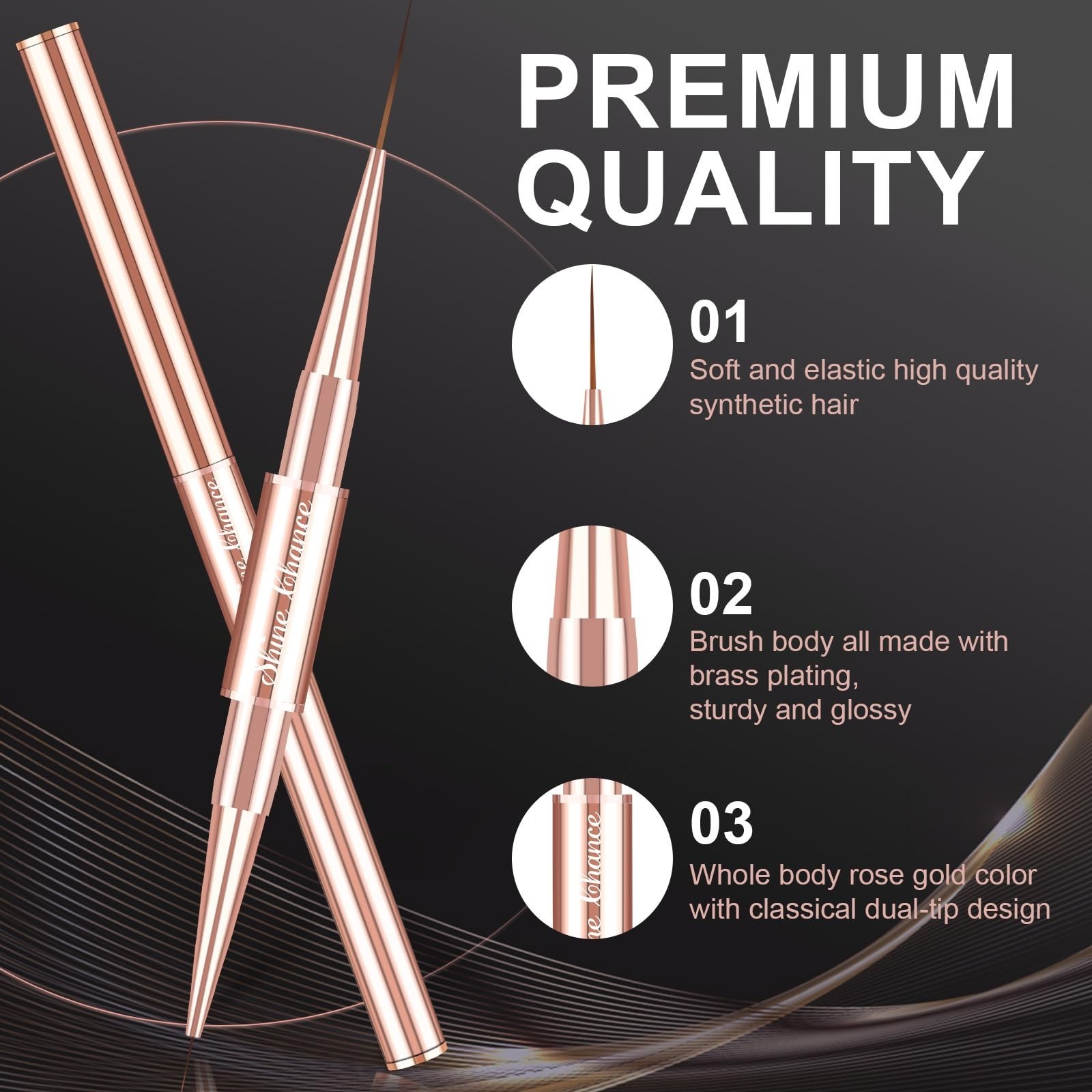 9Pcs Nail Art Brush Set – Double-Ended Acrylic Detail Brushes for Gel Polish & 3