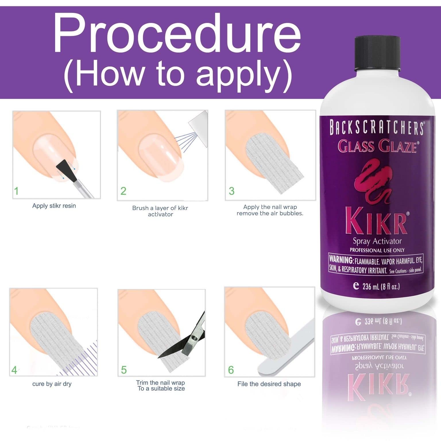 Backscratchers Extreme Glass Glaze Kikr Spray Activator – Quick Dry Nail Resi…