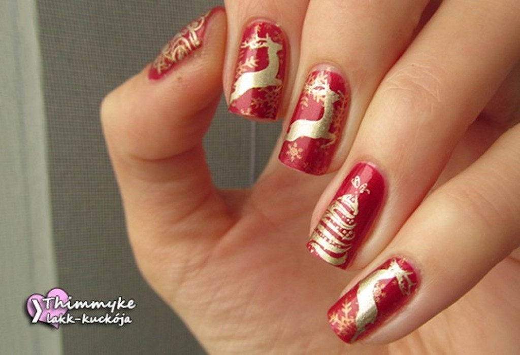 Christmas Tree Deer Fireworks Manicure Nail Art Stamping Template Image Plate