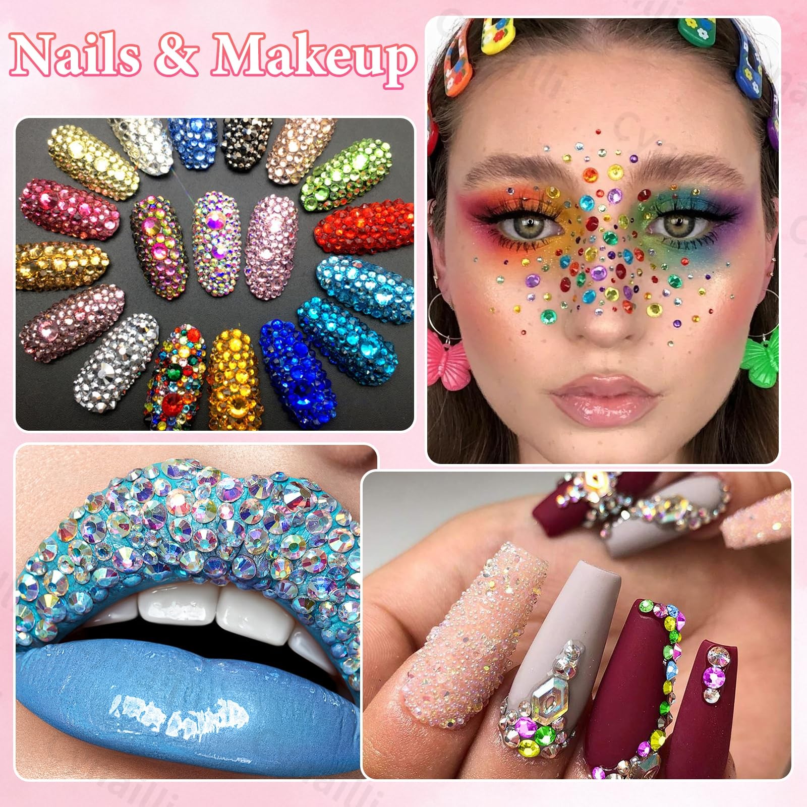 15000 Pcs Resin Rhinestones for Crafts, Colorful Jelly Resin Rhinestones for …