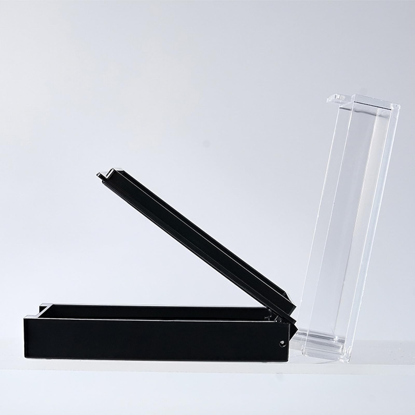 3Pcs Modern Double Layer Acrylic Press-On Nail Storage , Black (8*8*2.6cm/3.1…