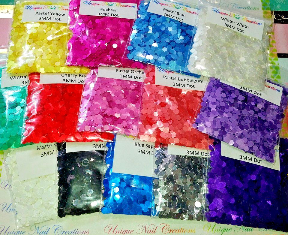 3MM DOT Shape Glitter~Ultra Thin~U Choose Color~Art•Face•Festival•Craft•Nail Art