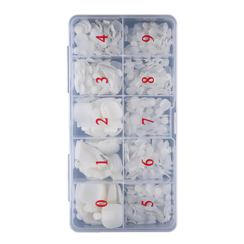 500 Pcs Artificial False Toe Nails Tip For Nail Art Decor Foot Manicure Tool Box