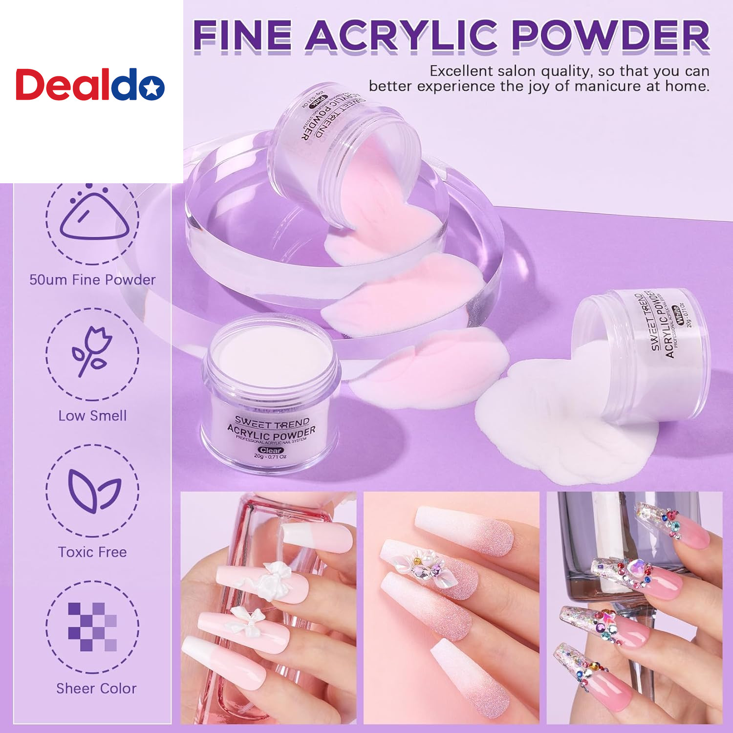 Beginners Nail Kit Acrylic Set: Professional Ultra-Fine Acrylic Powder Kit with
