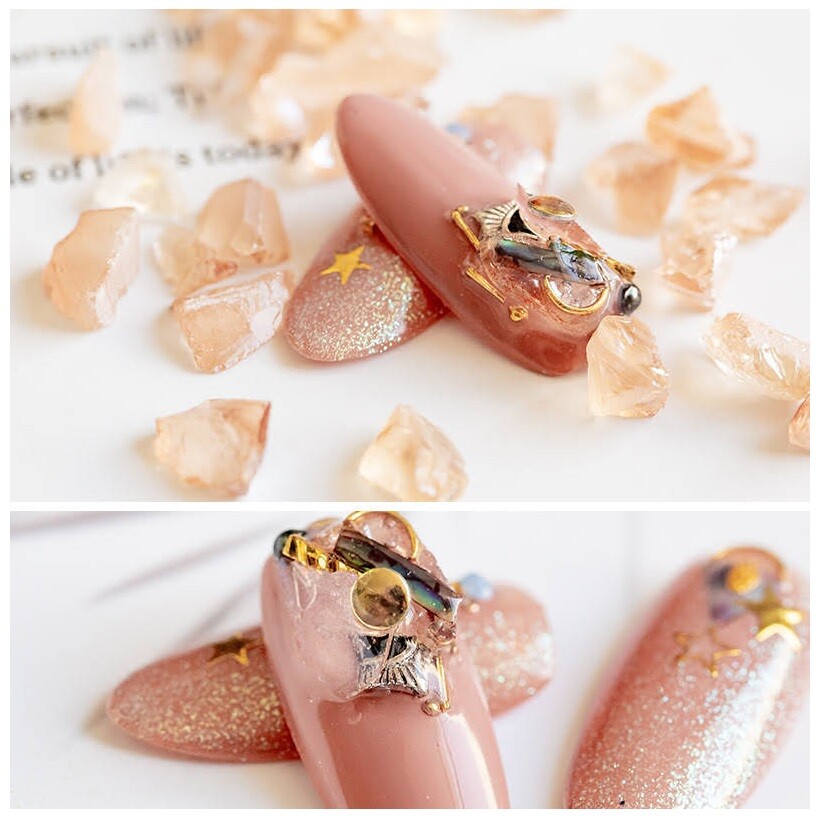 4g 1-7mm New 3D Nail Art Natural Cystal Rock Quartz Jade Gem Stone DIY Decor
