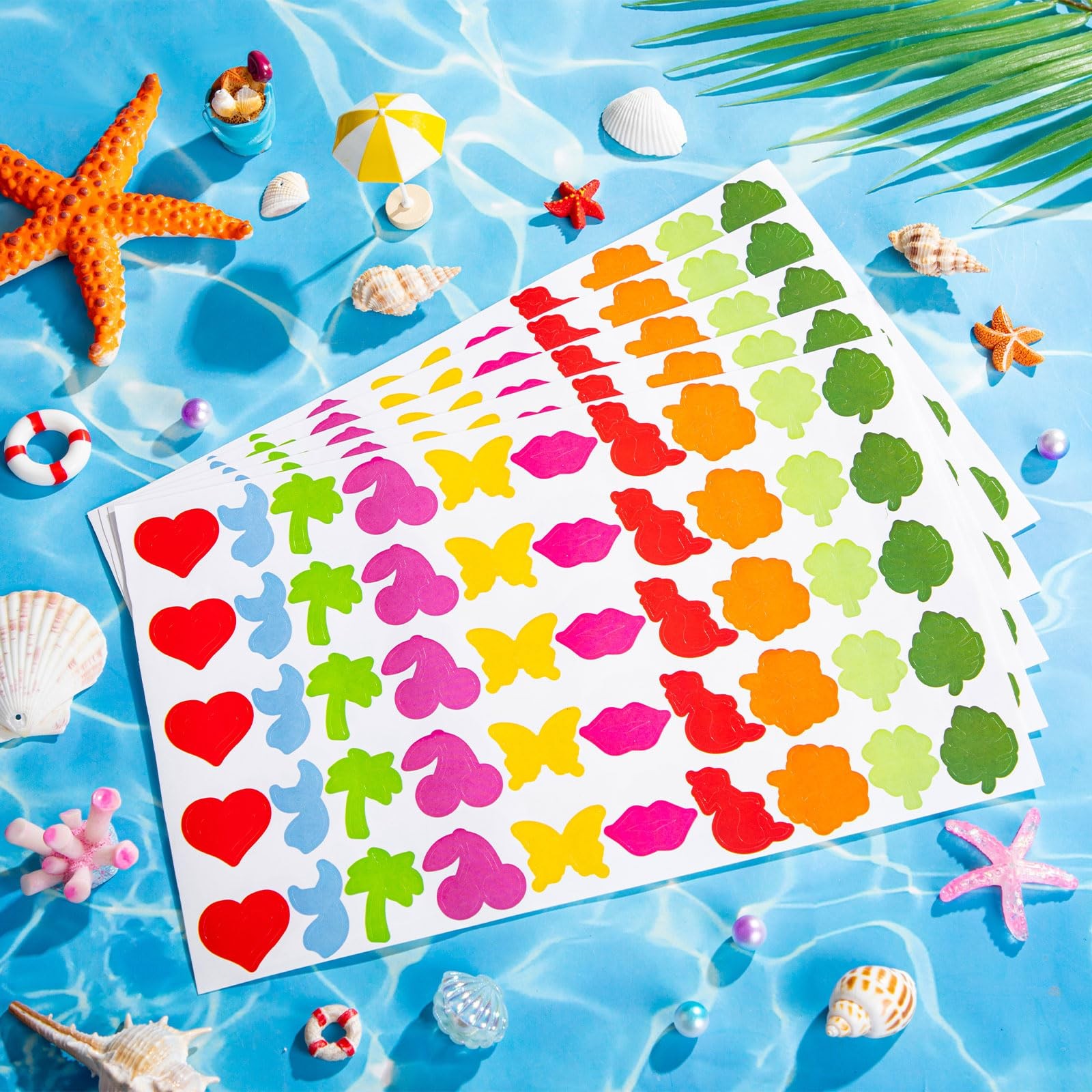 Tanning Sunbathing Stickers, 500Pcs Self Adhesive Removable Body Multicolor