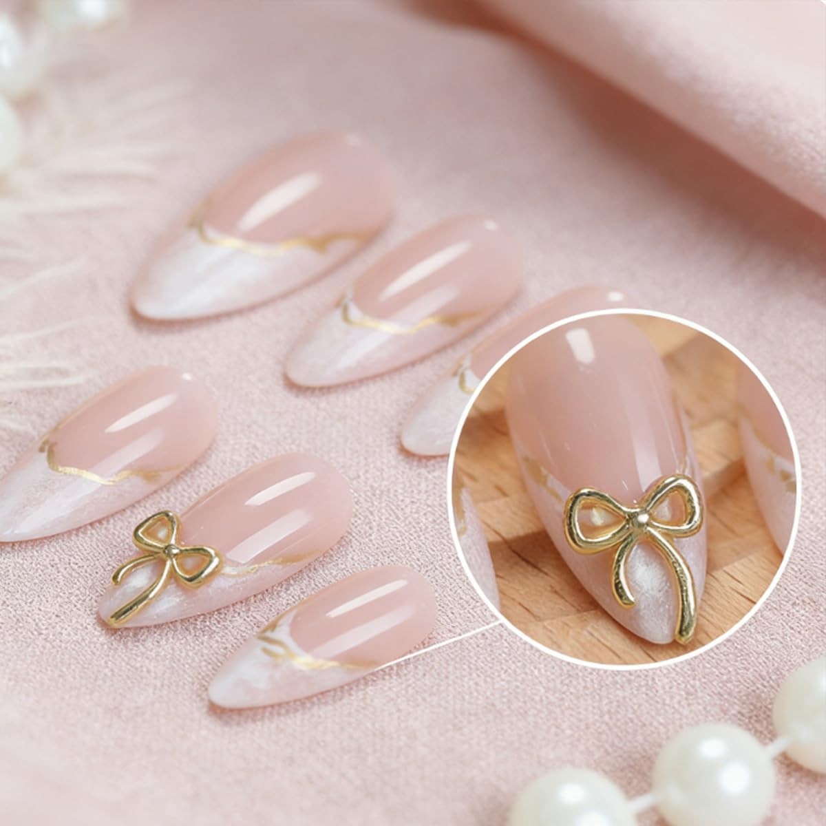White French Tip Press on Nails Medium Medium, Summer Nails-12