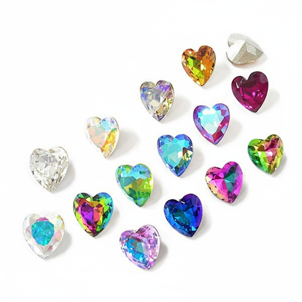 J.HOO Crystal 8831 Antique Heart V-Cut Fancy Rhinestones 8.8x8mm Nail Art 8pcs