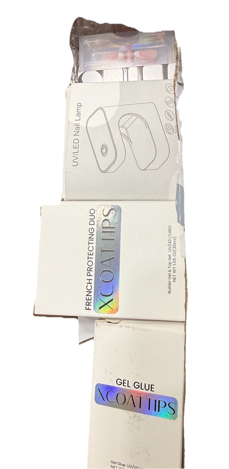 BTArtboxnails XCOATTIPS Gel Nail Kit – Short Almond Nail Tips w/gel & Lamp