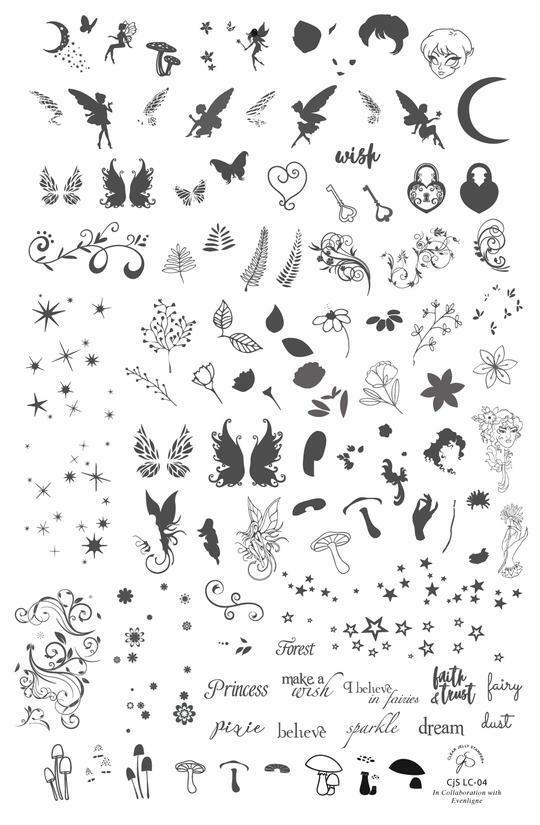 MYTHICAL CREATURES nail art stamping plates Fairies, Unicorns, Mermaids, Dragons