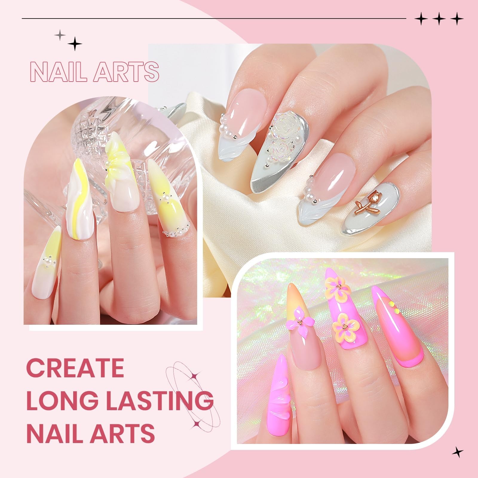 3D Nail Art Sculpting Gel Set – 4 Colors, Non-Stick Builder Gels for Home & Salo