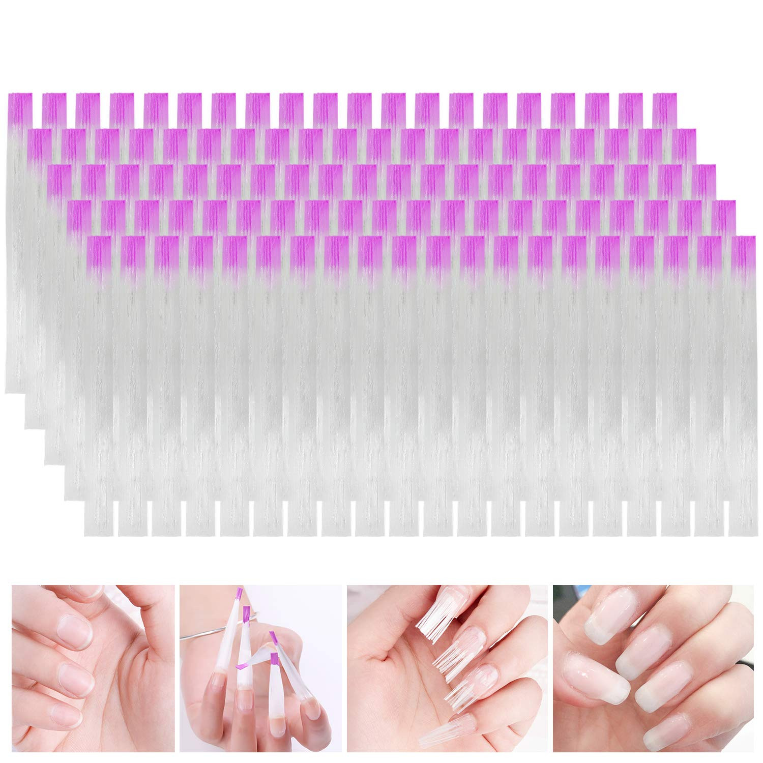 100 Pieces Fiberglass Nail Extension Silk,Nails Tips Quick Extension Fiberglass
