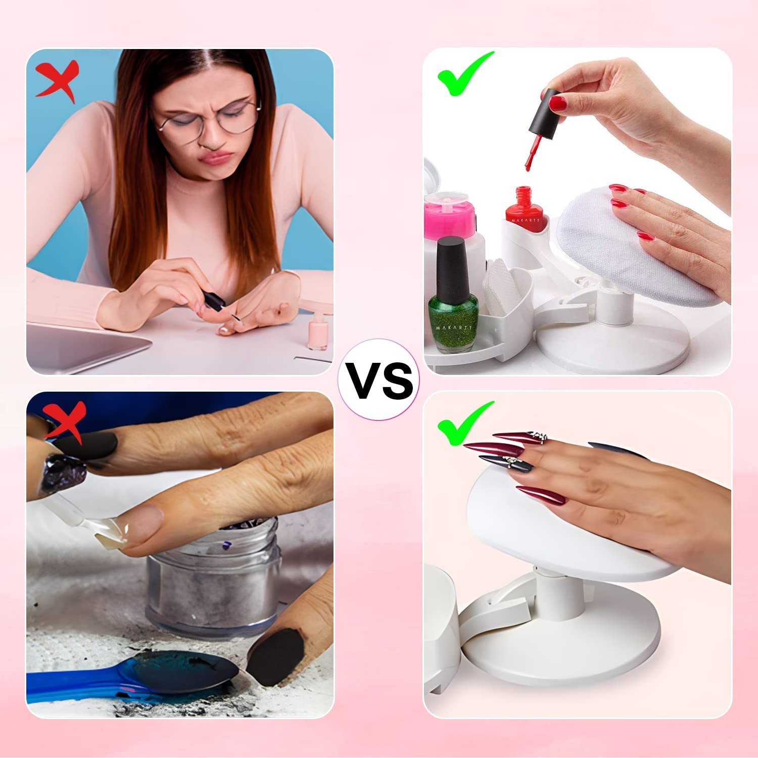 Adjustable Nail Polish Holder & Multi-Purpose Stand for Salon Quality Results