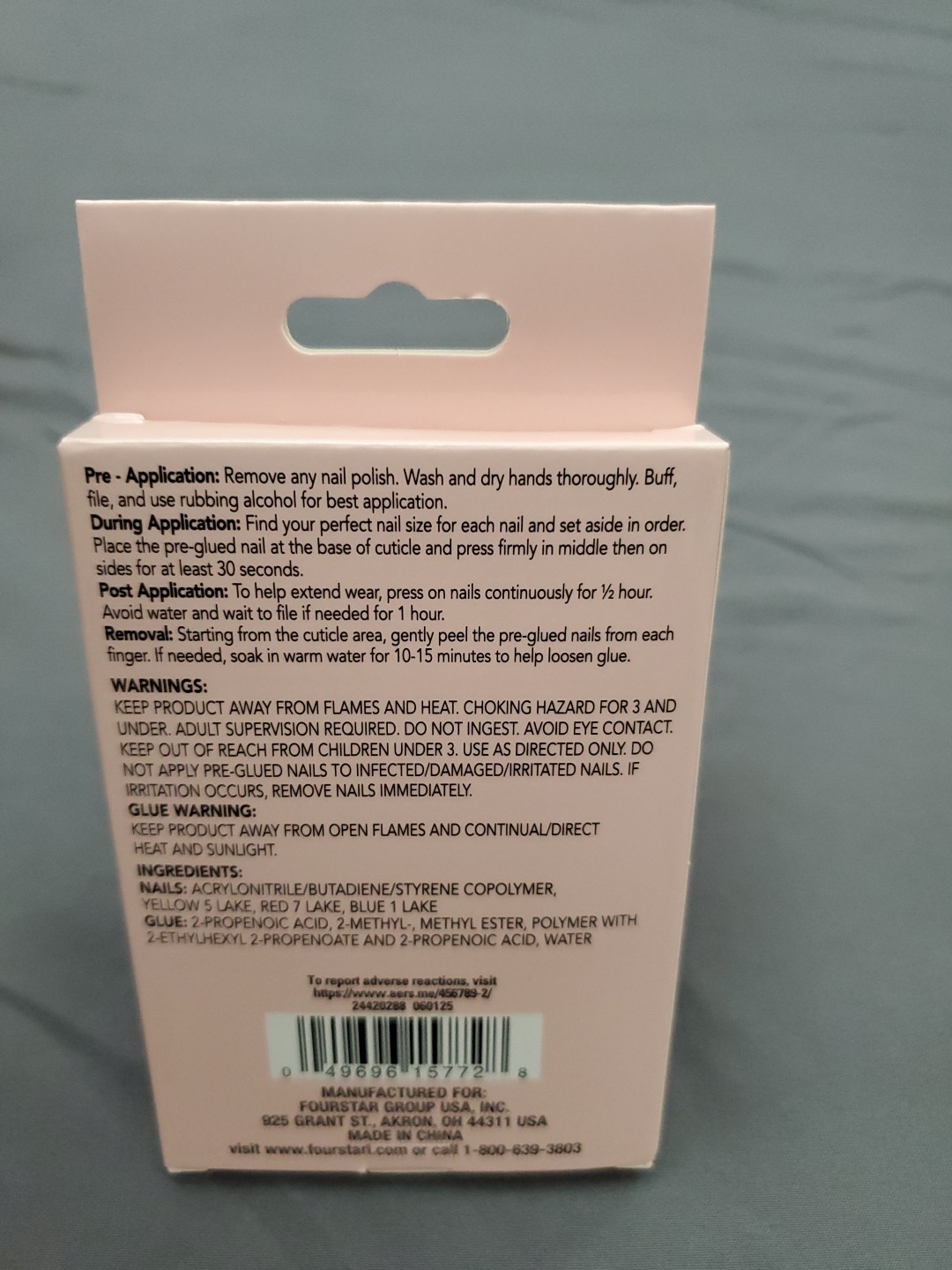 French Modern Tip Glue On Or Press On Nails Coffin Shape 12 Nails NIB