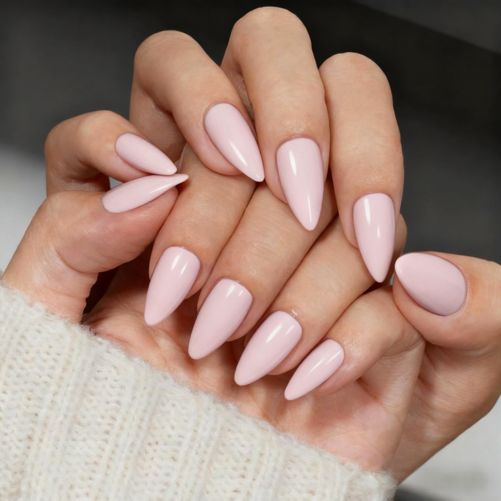 SXVME Light Pink Almond Press On Nails