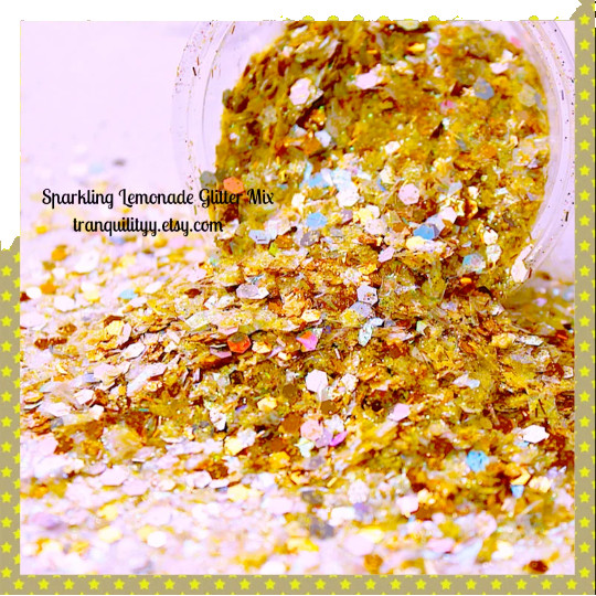 Glitter Mix , Fall Sparkling Lemonade FREE SHIP, nail art, candles, resin art