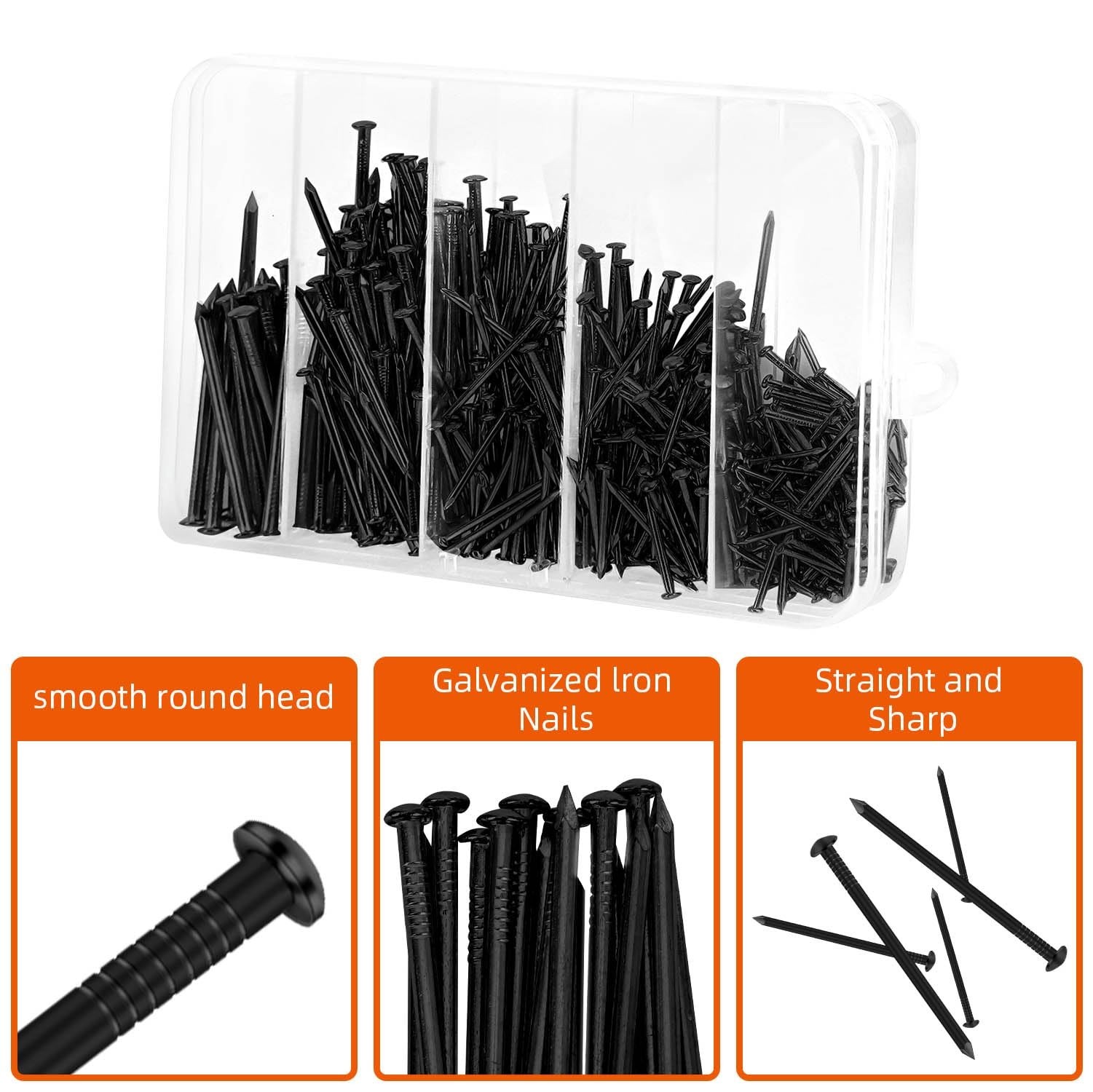 Mellewell 400 PCS Nails Assortment Kit, Picture Hanging Nails, Wood Nails, Wa…