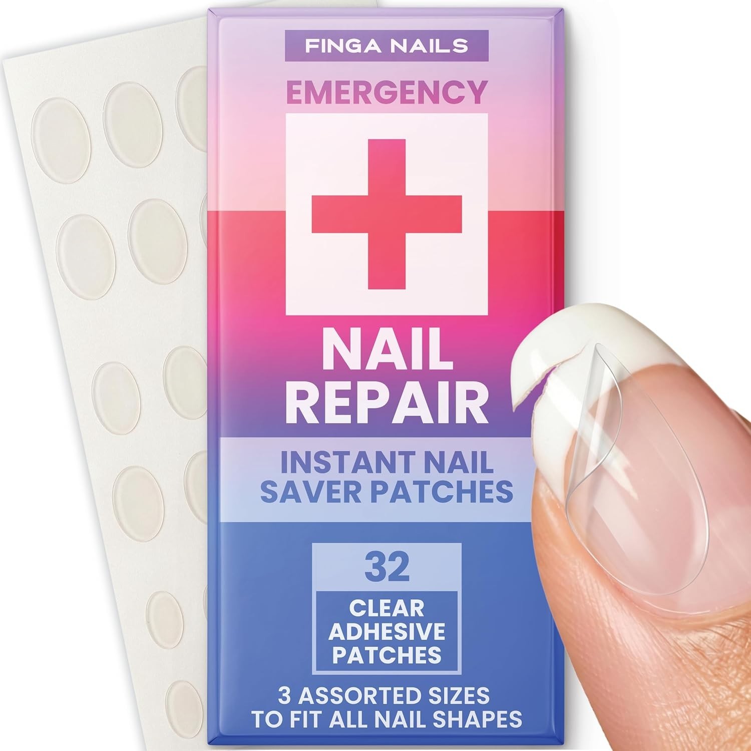 Nail Repair Patches – Clear Self-Adhesive Broken Nail Patches for Broken Fing…