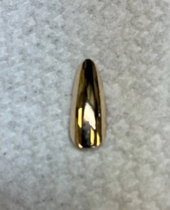 14k Solid Gold Almond Shape Fingernail 4/16” Wide x 11/16” Long By Sango