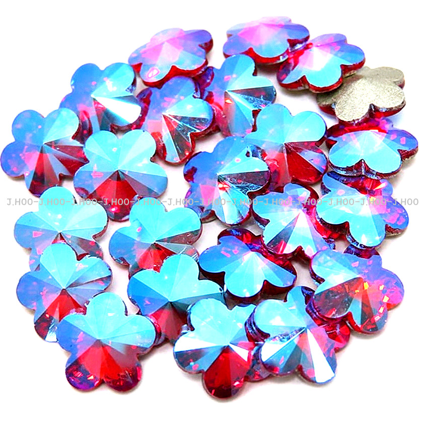J.HOO Crystal 8744 Rivoli Flower V-Cut Fancy Rhinestones 6mm Nail Art (10pcs)
