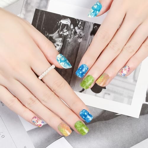 20 Sheets Color Blending Nail Polish Stickers Full Nail Wraps for Women Kit 2