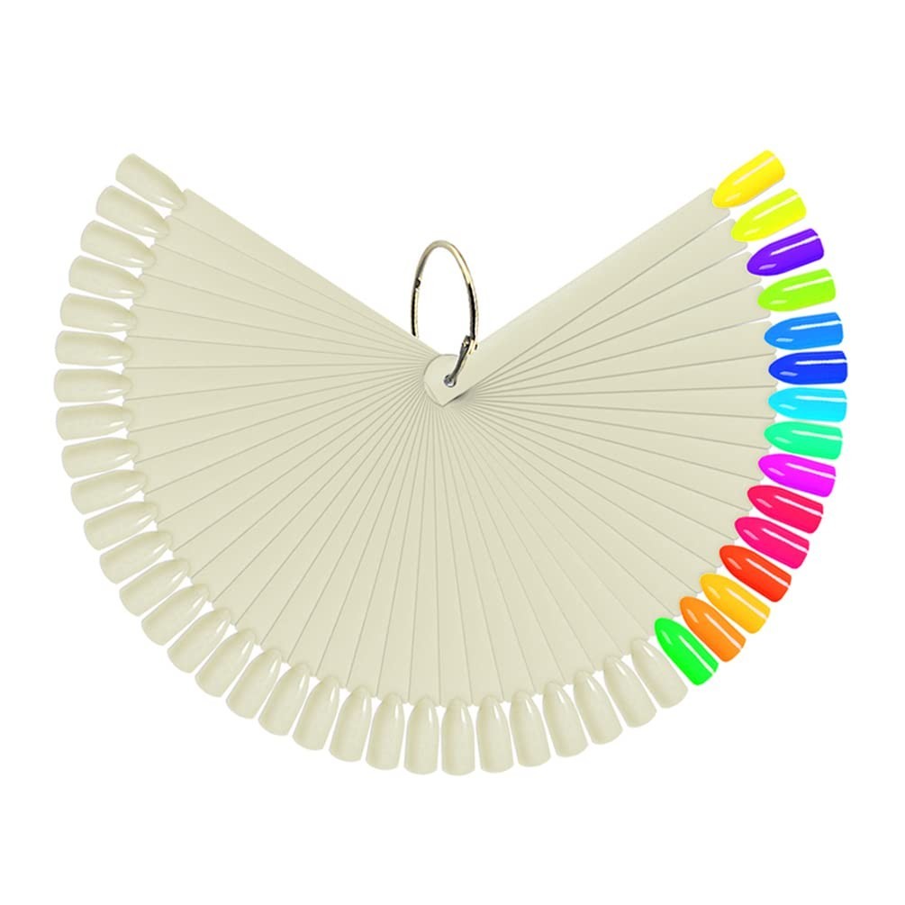 50 Pcs Nail Swatch Sticks with Ring for Easy Organization & Stunning Polish Art