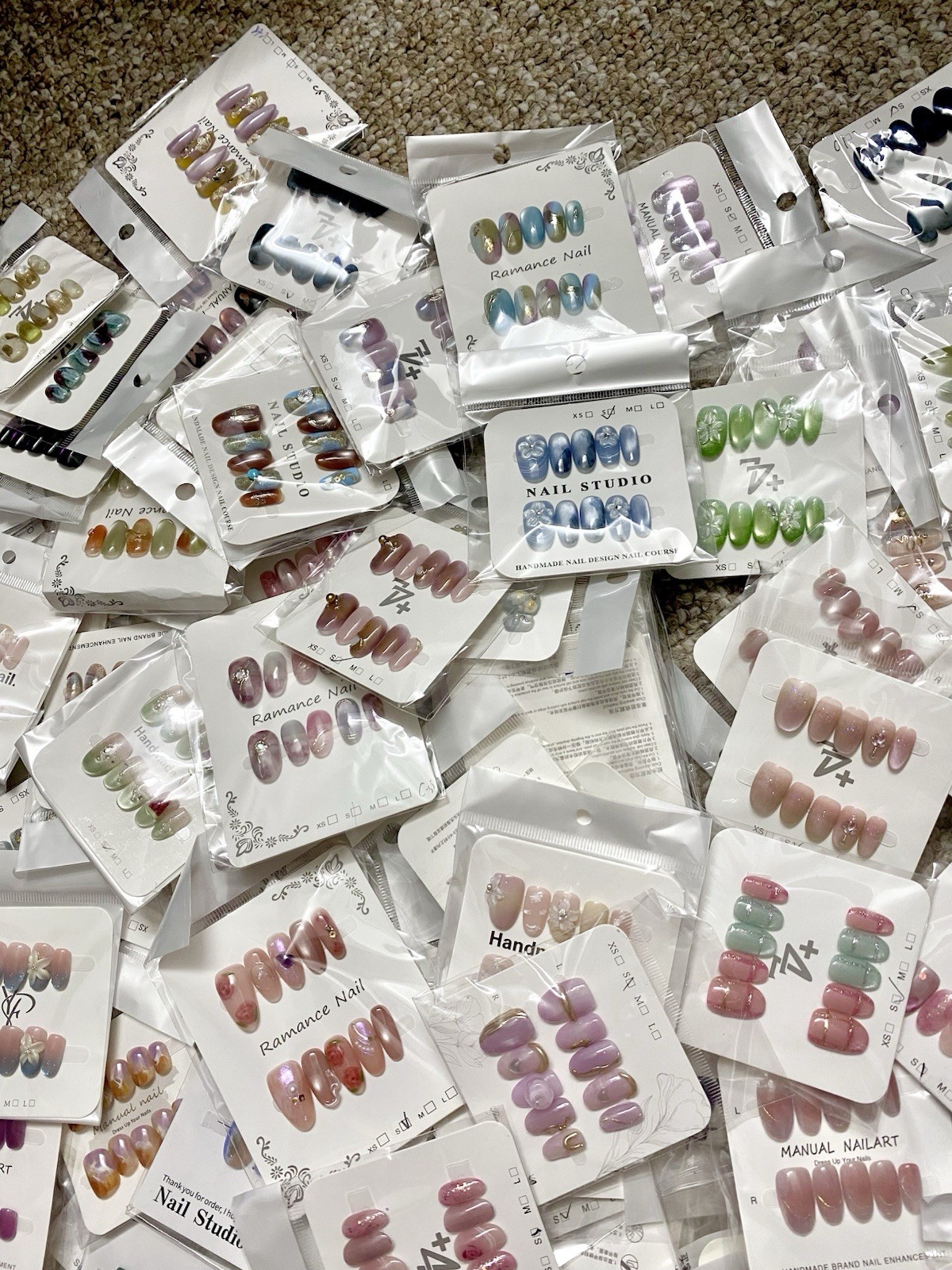 30 Pairs MYSTERY LOT Handmade Press On Gel Nails Premium Reusable Nails Size S