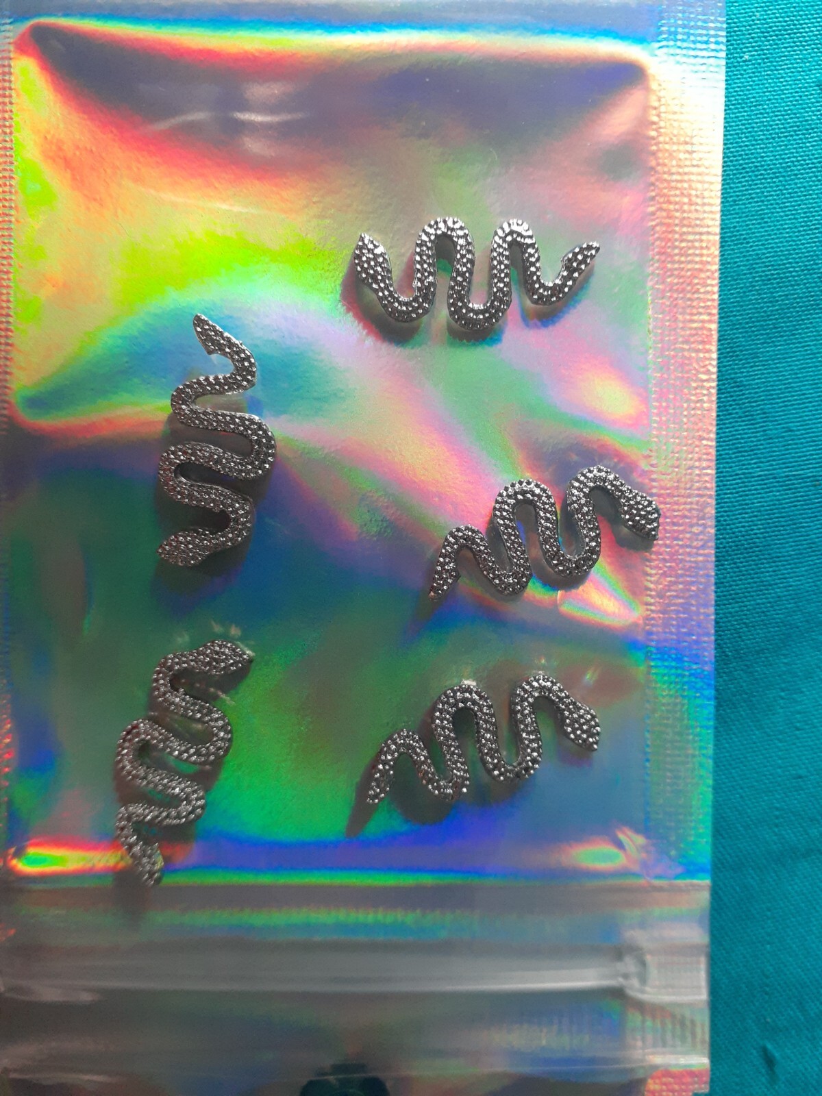 Nail Art 3D Metal Manicure Accessories DIY Snake Decoration Set of 5