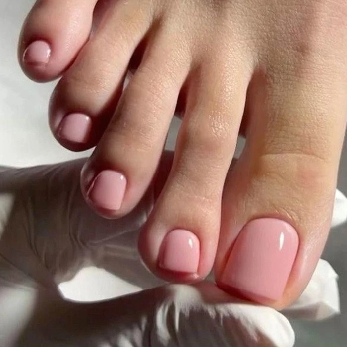 Stylish Gold French Nude Pink Wearable Nail Art Simple Fashion Fake Toenails