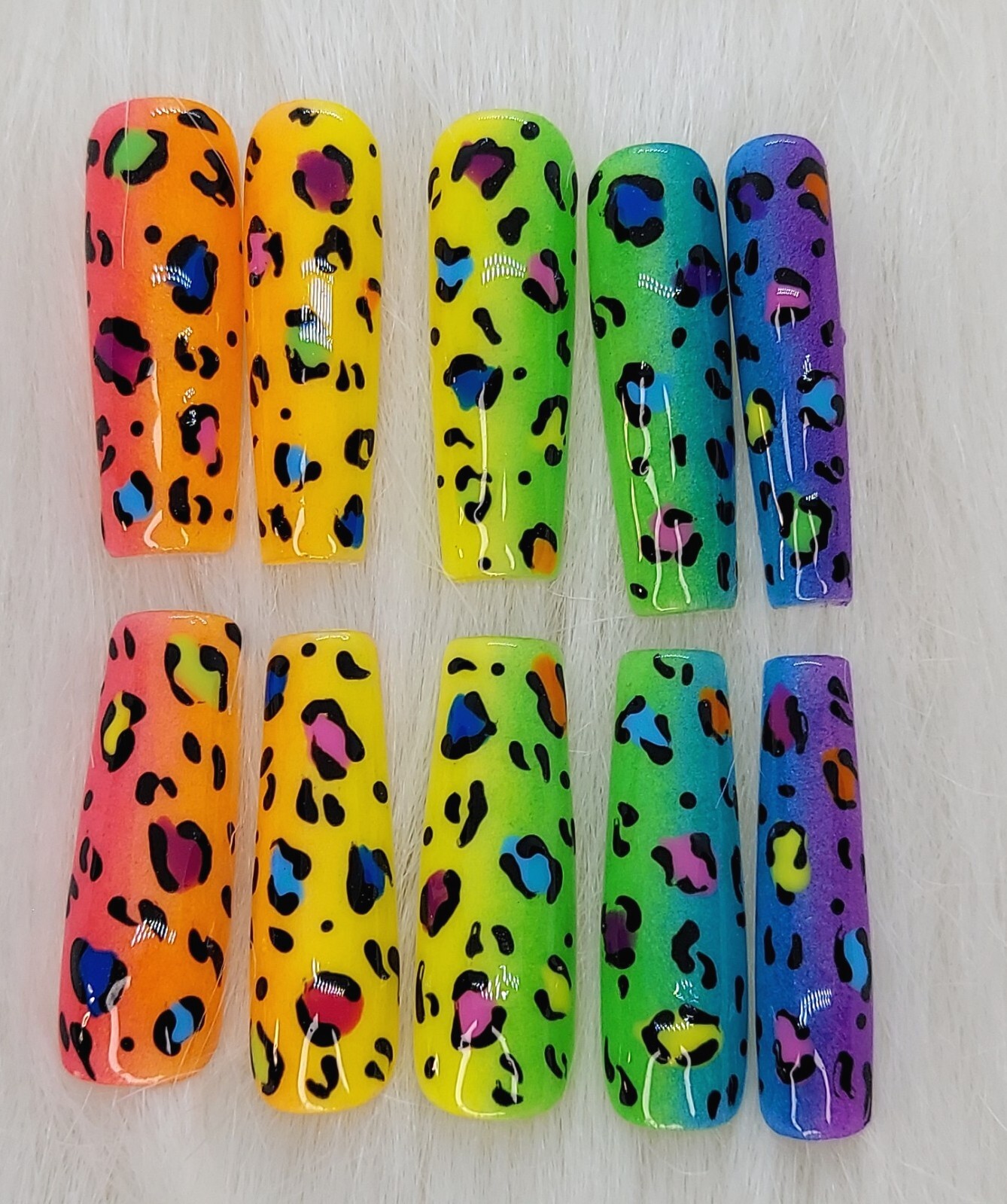 80’s Inspired Neon Lisa Frank Bright Throwback Summer Wedding Rainbow DIY Nails