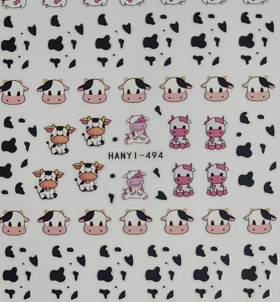 Cow Print Nail Art Stickers