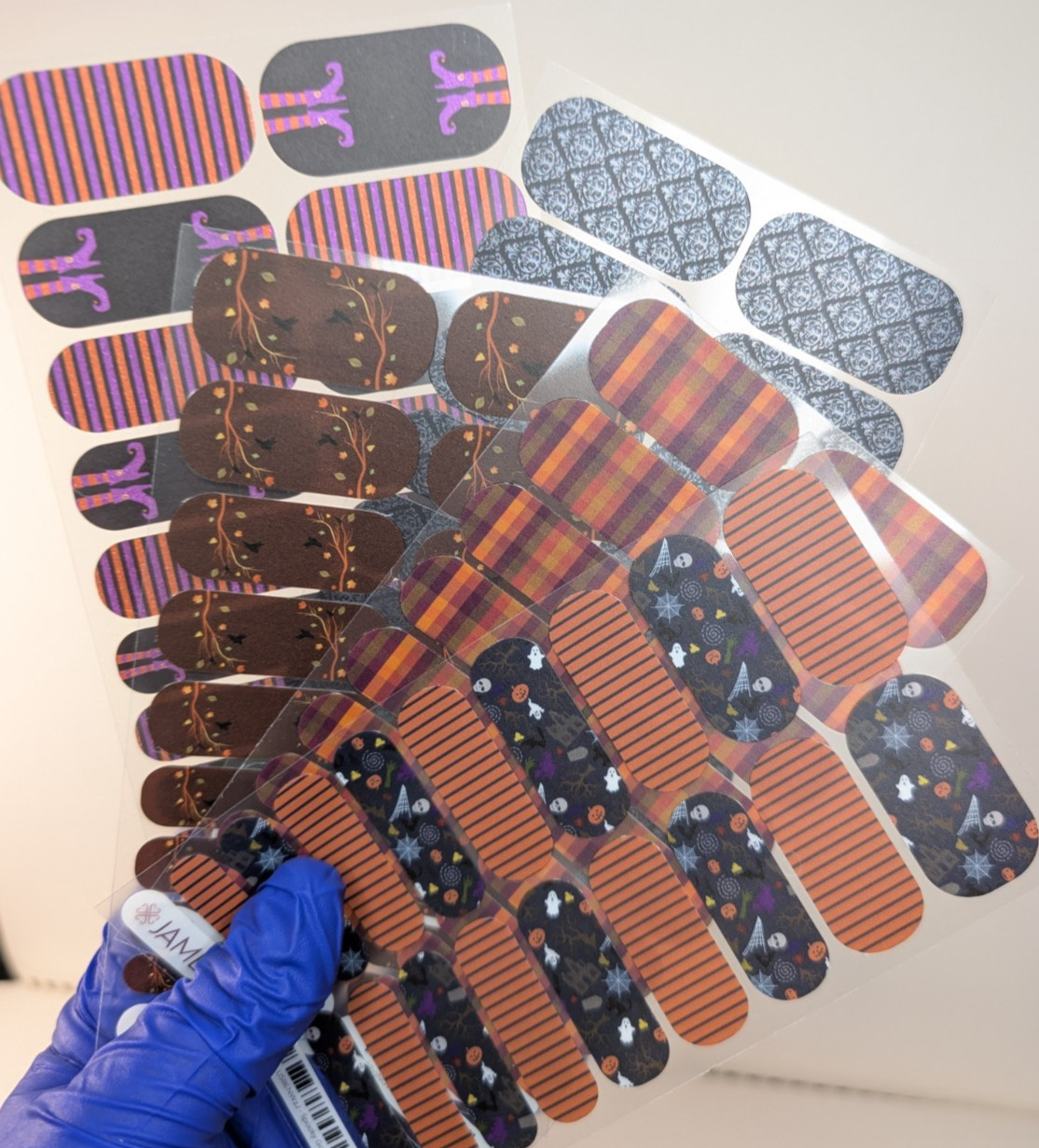 Jamberry Nail Wraps Full Sheets – Fall Time Halloween Orange & more – Lot of 5