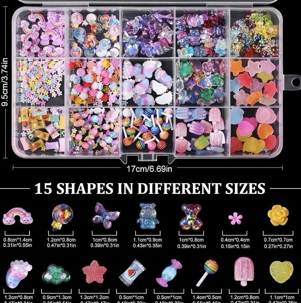 Lot Random Clear False Fake Press On Toe & Finger Nail Assortment & NAIL CHARMS