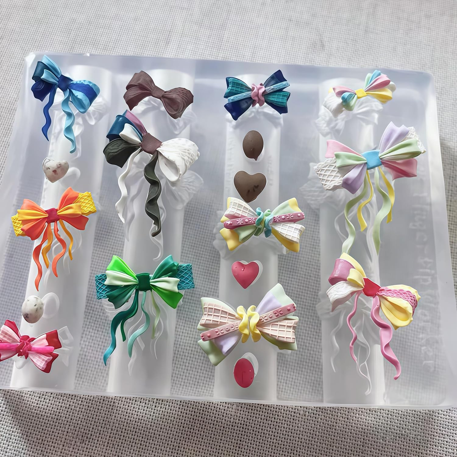 3D Gel Nail Art Resin Rosette Molds for Accessories Supplies Bow Knot Silicone