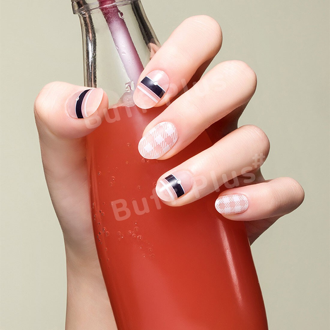 Transparent Black White Nail Wraps Korean Point Pattern Daily Design Beauty