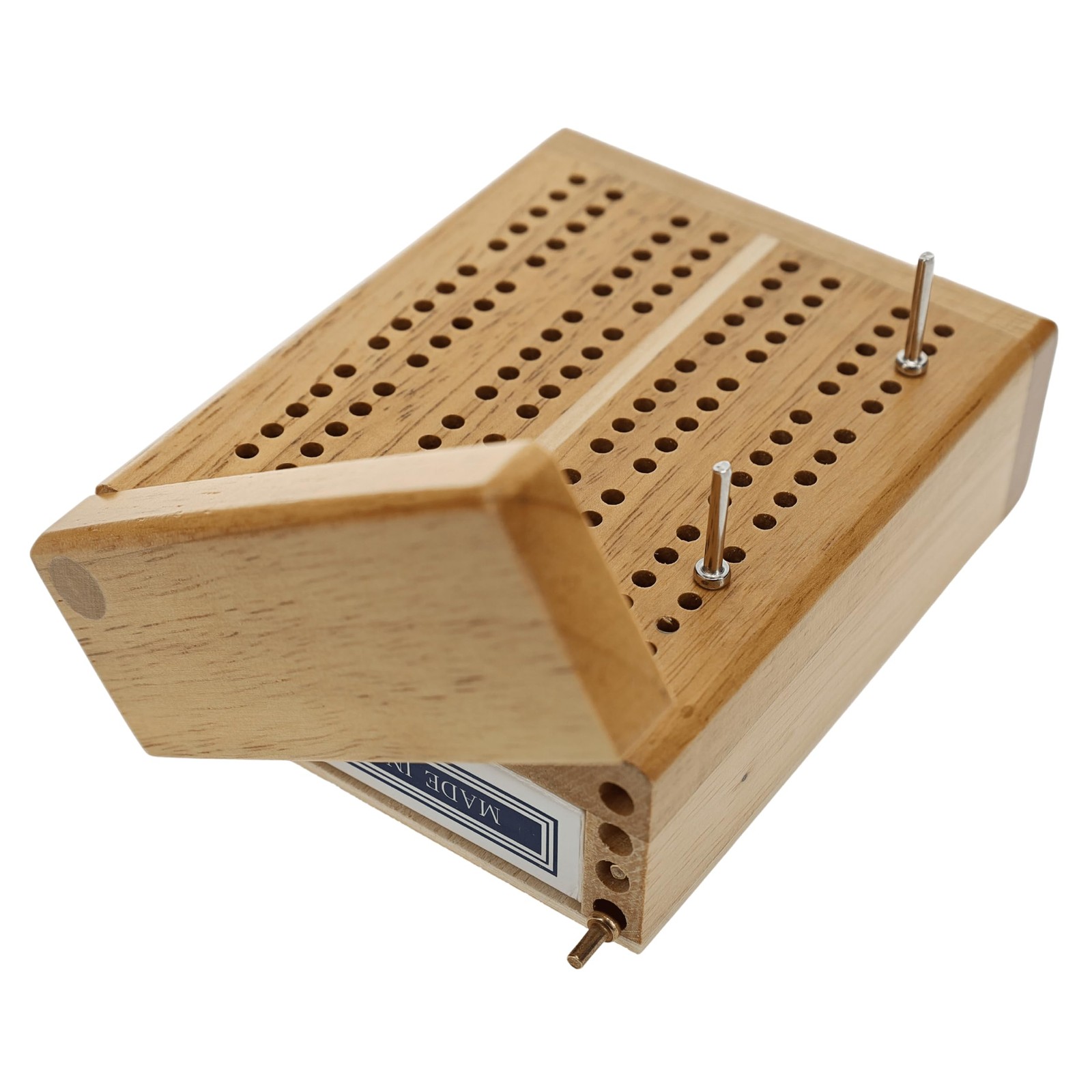 WE Games Travel Cribbage Board – Mini 2-Track 4.75 x 3.5 x 1.5 inches, Gold