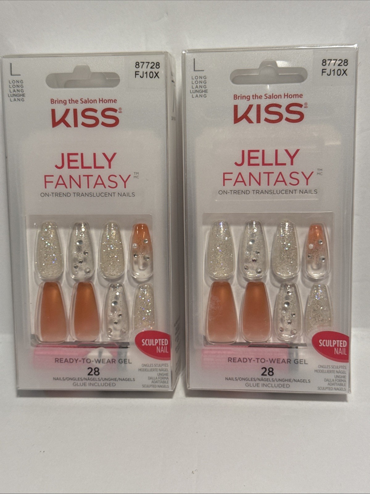 KISS Gel Fantasy Jelly Nails Long Set -Be Jelly ( Pack of 2) 👀 More On My Page!