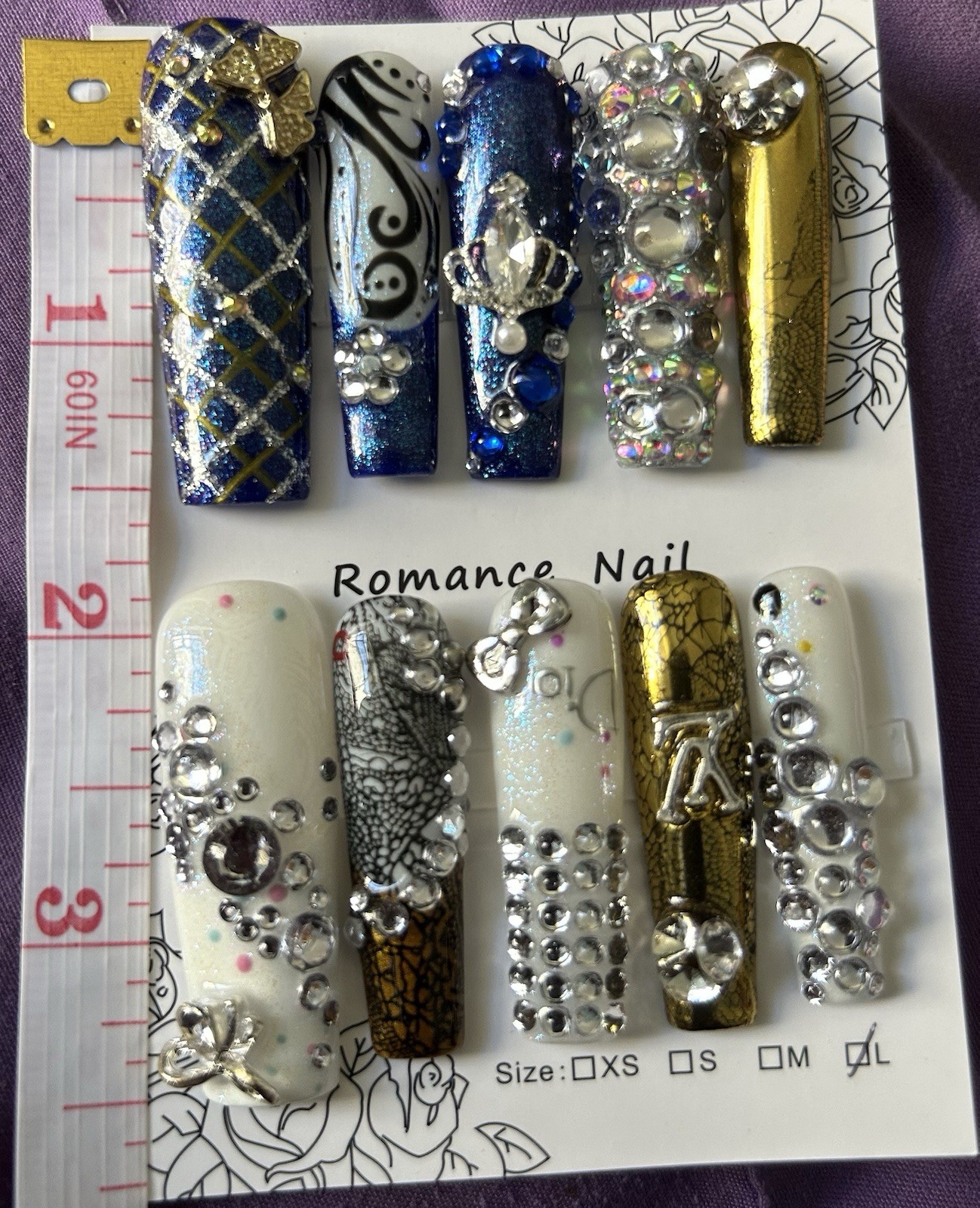 Acrylic Bling Extra Long Coffin Press-On Nails