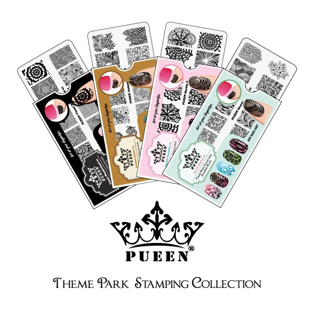 Nail Art Stamping Plate – Visual Wonderland 01 – Theme Park Collection 125X65Mm