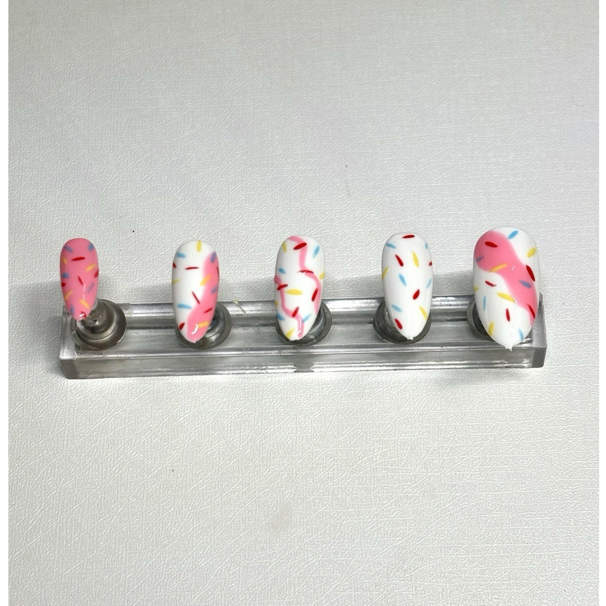 Almond Full Cover Artificial Press-On Nails Confetti Cake