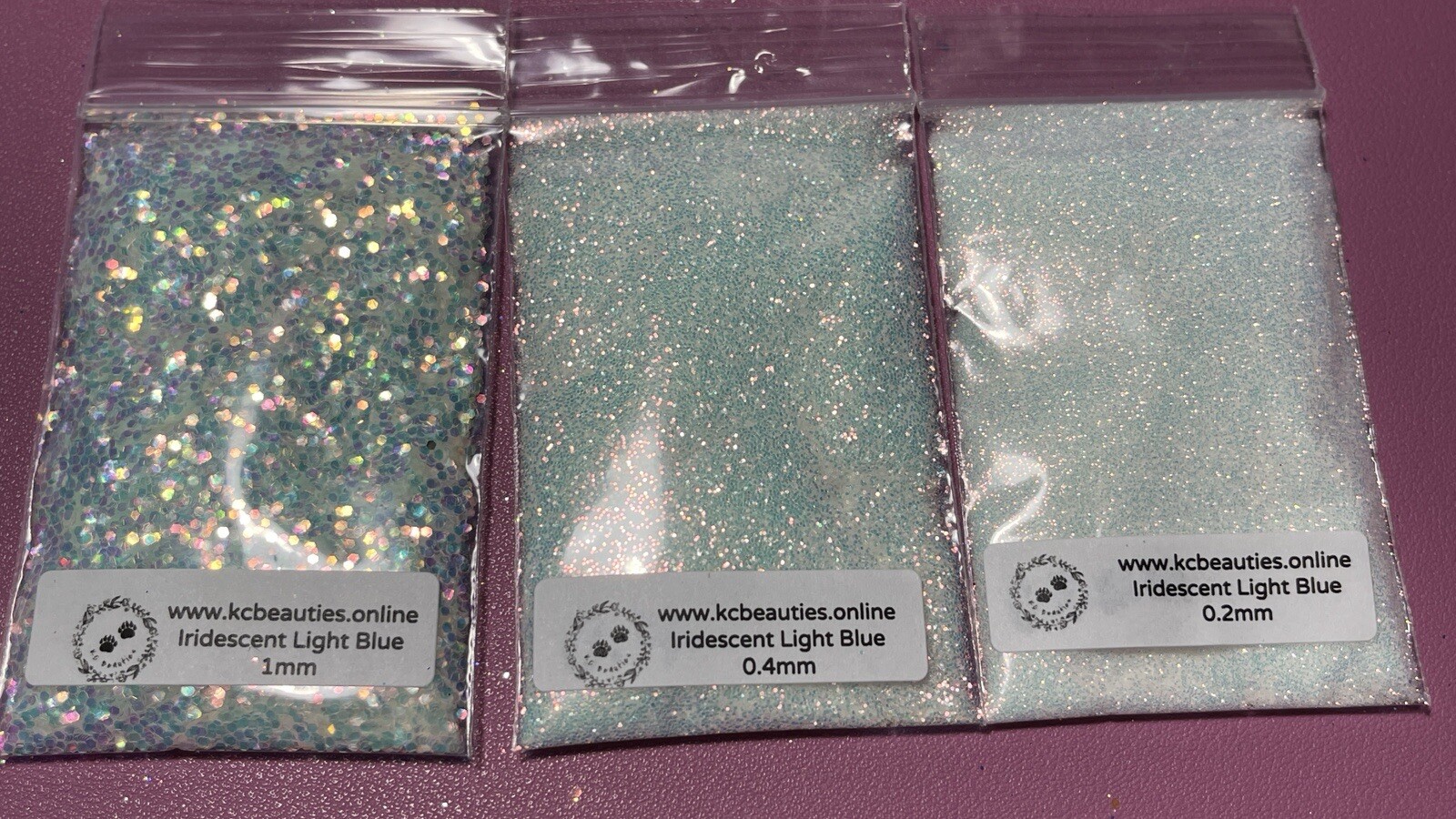 5G Iridescent White Blue 0.2MM Fine Glitter for nail acrylic gel craft US Seller