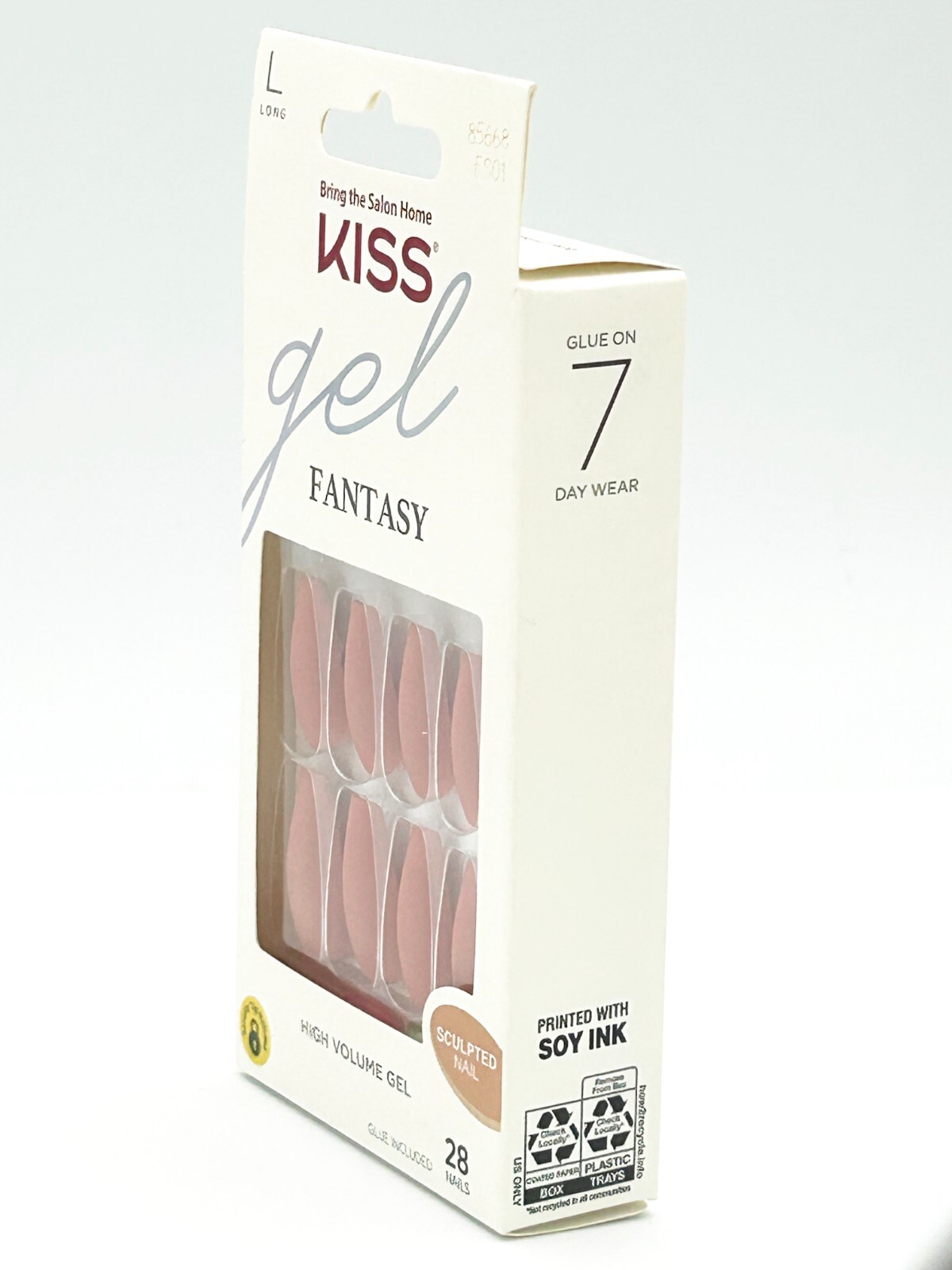 Kiss Long-Length Glue-On Nails, Matte Rose Pink, Smooth Gel Finish, 85668 FS01