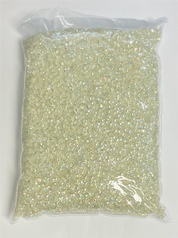 Clear Iridescent Jelly Resin 3mm Round Flat Back Nail Jewelry Crafting Gems